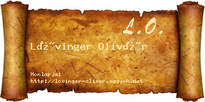 Lővinger Olivér névjegykártya
