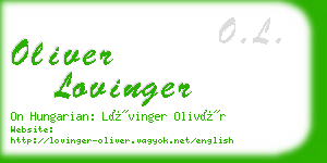 oliver lovinger business card